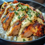 Chicken & Rice Bowls With Creamy Garlic Sauce