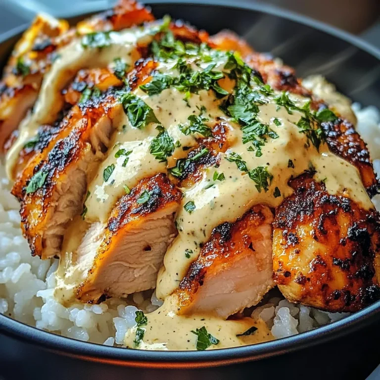 Chicken & Rice Bowls With Creamy Garlic Sauce