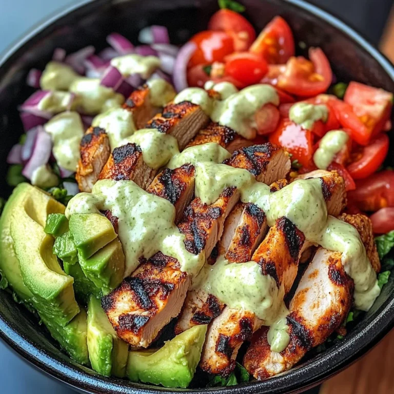 Chipotle Lime Chicken Bowl With Avocado Crema