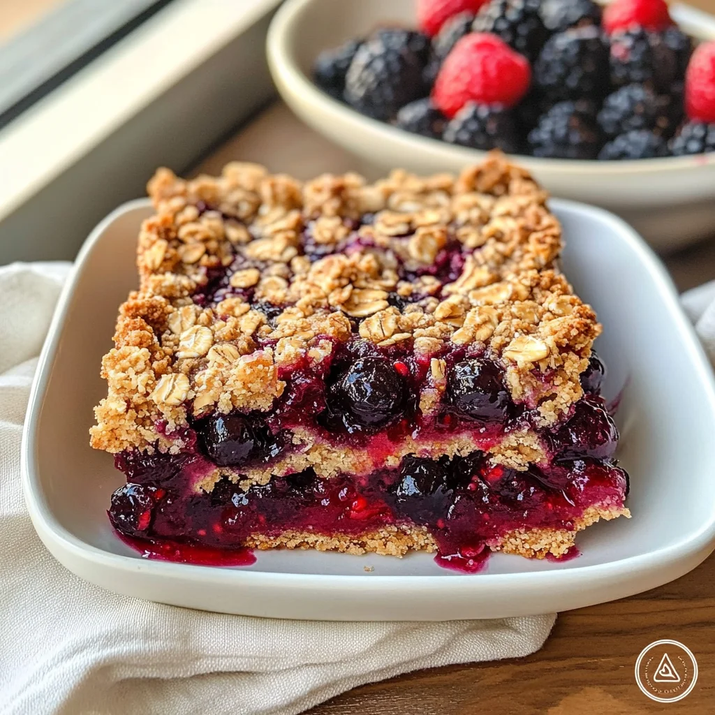 Healthy Berry Oatmeal Bars Breakfast