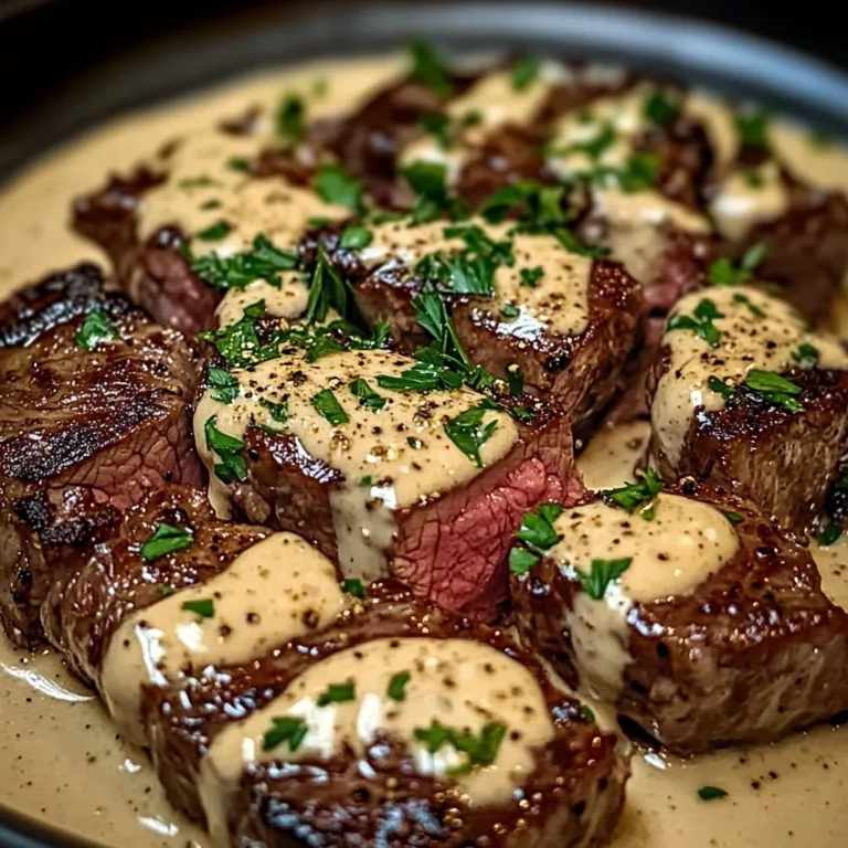 Juicy Steak With Creamy Garlic Sauce