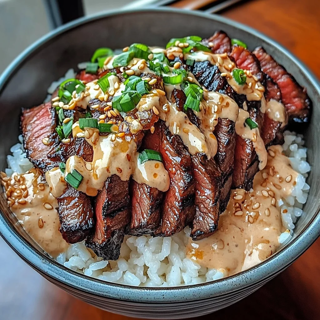 Korean Bbq Steak Bowls With Creamy Sauce