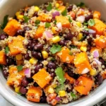 Roasted Sweet Potato Black Bean Quinoa Salad recipe