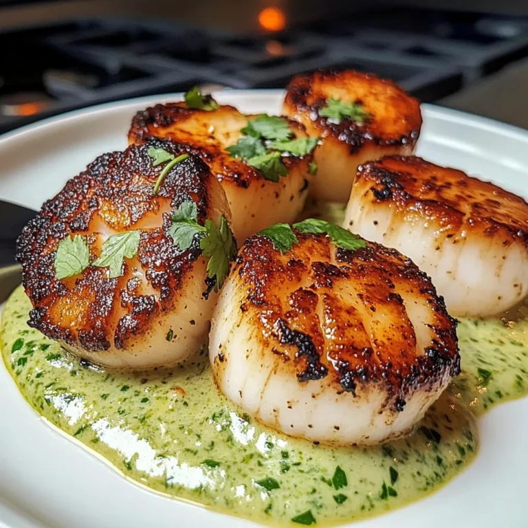 Seared Scallops With Cilantro Lime Sauce