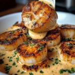 Seared Scallops With Spicy Cajun Cream Sauce
