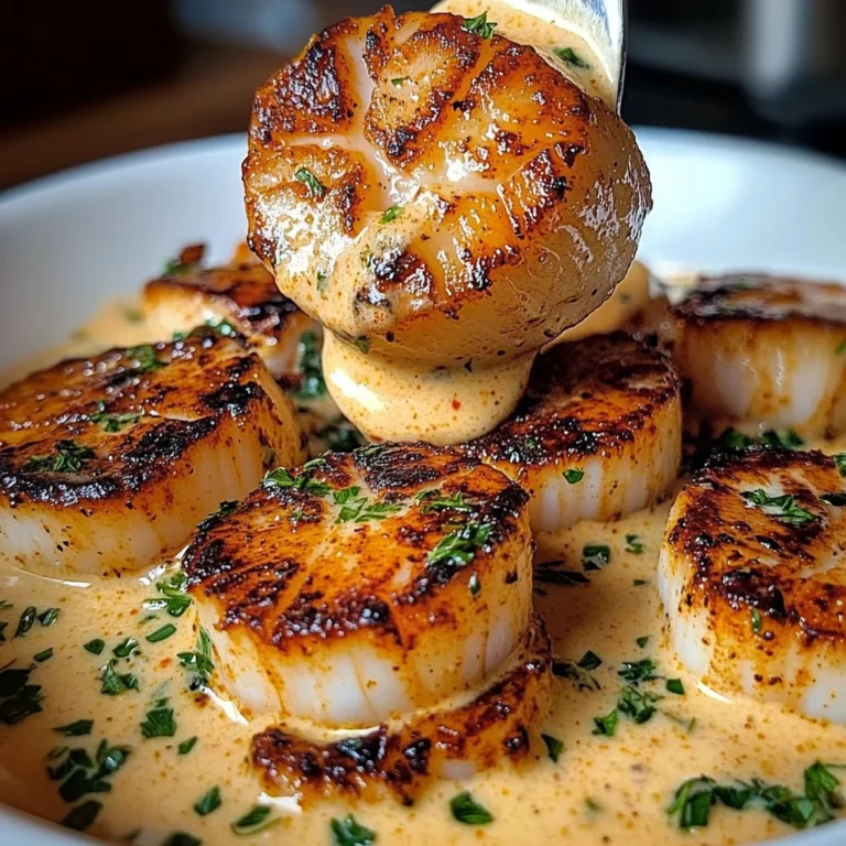 Seared Scallops With Spicy Cajun Cream Sauce