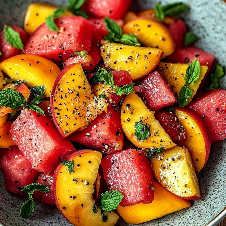 Easy Summer Peach Watermelon Salad