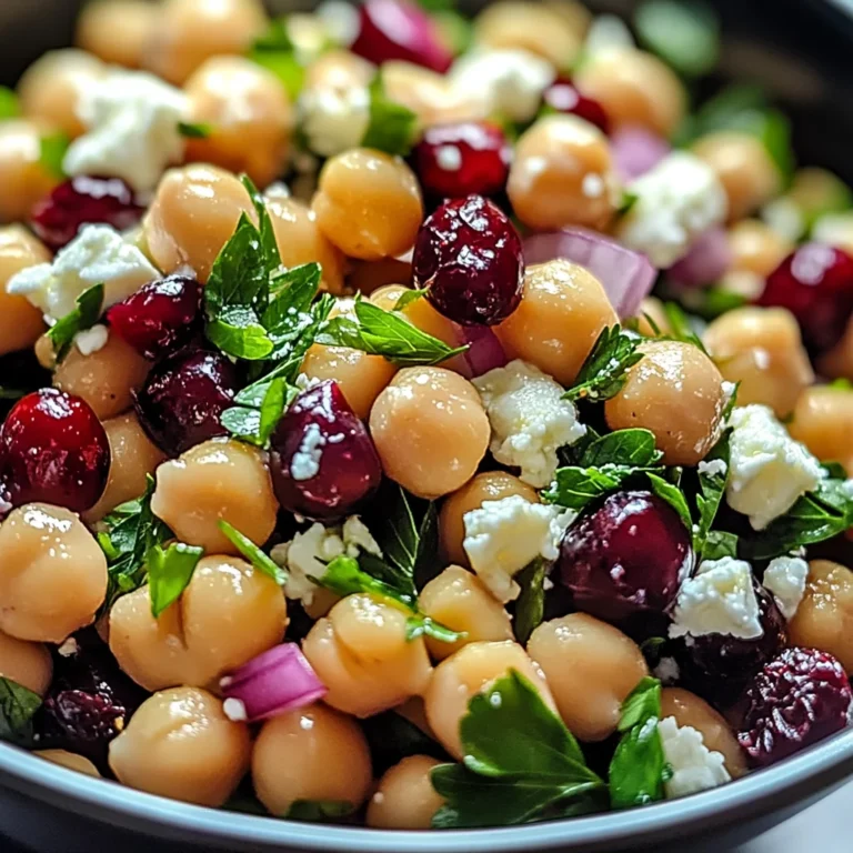 Feta & Cranberry Chickpeas with Lemon Vinaigrette