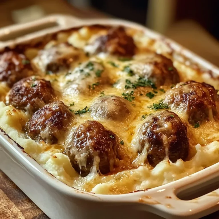 Meatball & Mashed Potato Bake