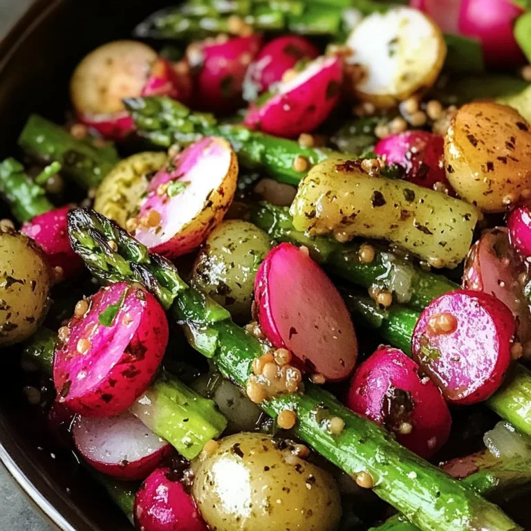 Roasted Asparagus and Radishes with Mustard Vinaigrette
