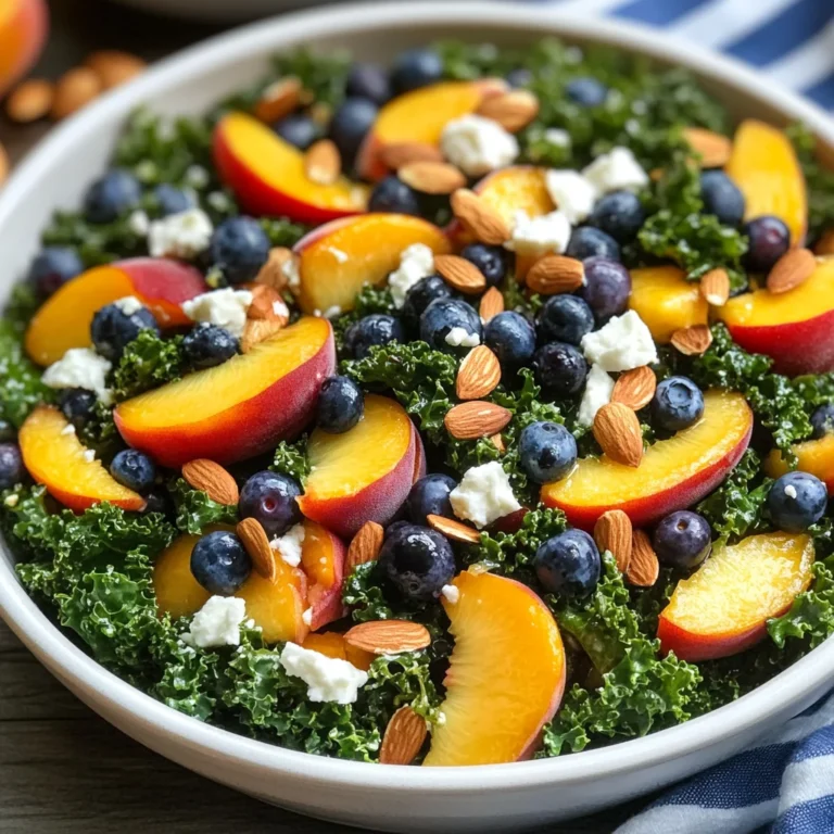 Summer Peach & Blueberry Kale Salad