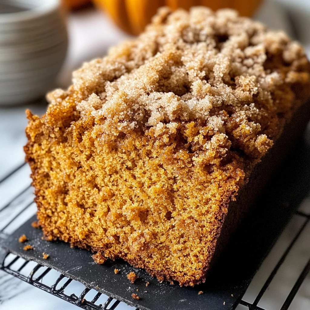 Easy Pumpkin Bread with Crumb Topping