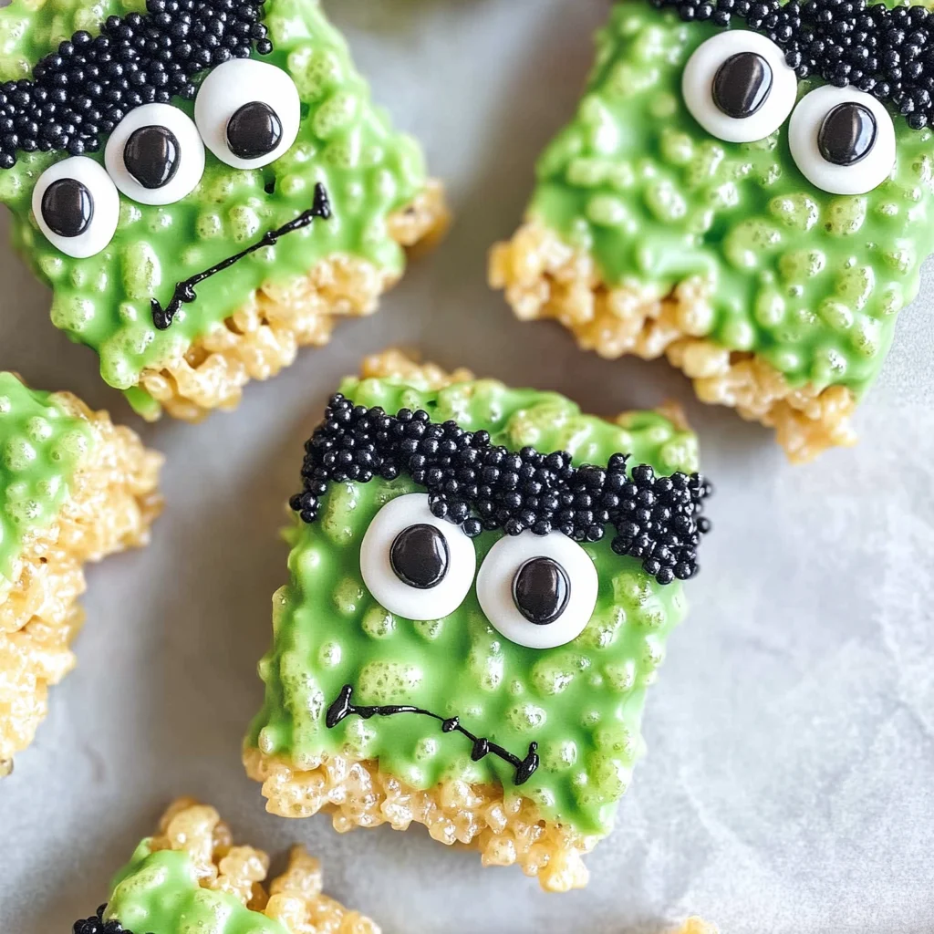 Frankenstein Halloween Rice Krispie Treats