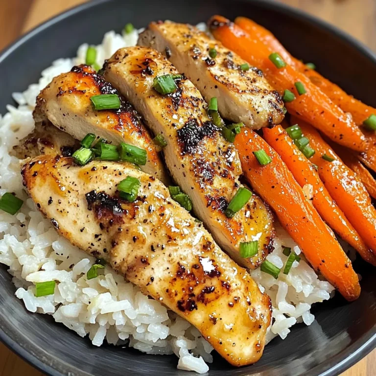 Garlic Butter Chicken Bowl with Roasted Carrots & Rice