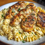 Garlic Parmesan Chicken with Velveeta Rotini Alfredo