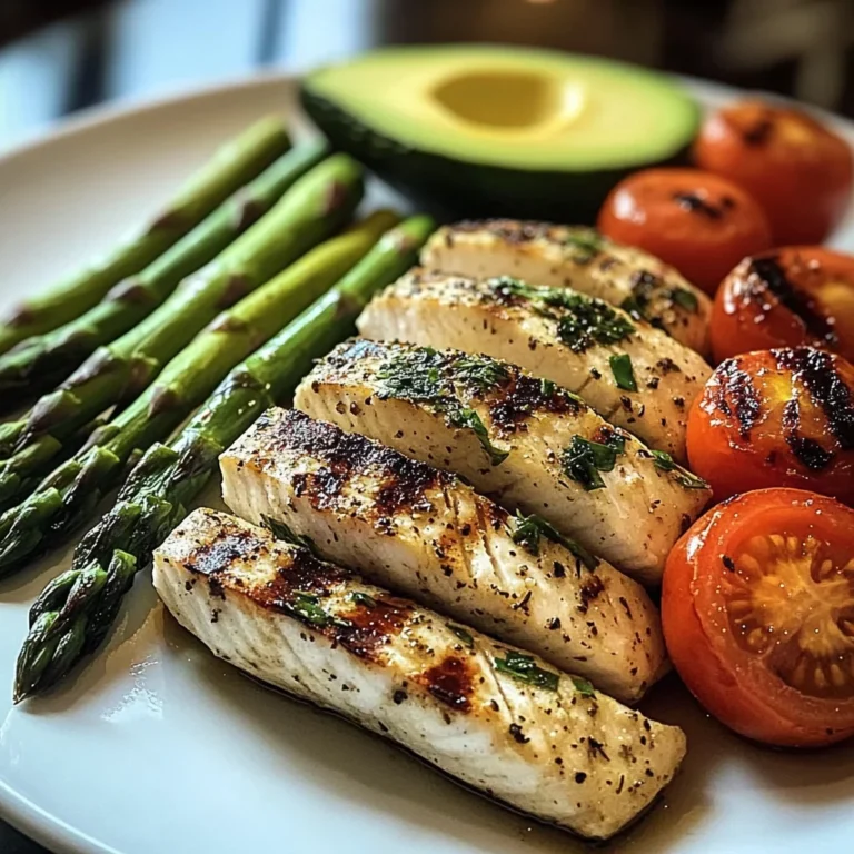 Herb-Grilled Fish with Asparagus, Avocado & Cherry Tomatoes