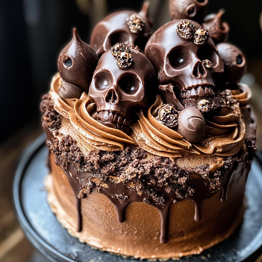High Altitude Ginger Chocolate Skull Cake for Halloween