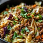 Mongolian-Style Ground Beef Stir-Fry with Crispy Cabbage