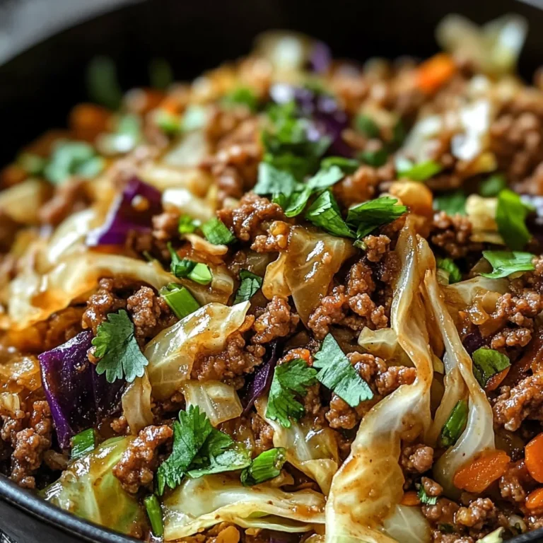 Mongolian-Style Ground Beef Stir-Fry with Crispy Cabbage