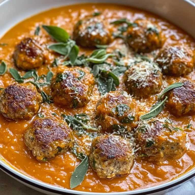Turkey Meatballs in Pumpkin Sage Sauce