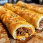 Cheesy Taco Stuffed Breadsticks with Taco Filling