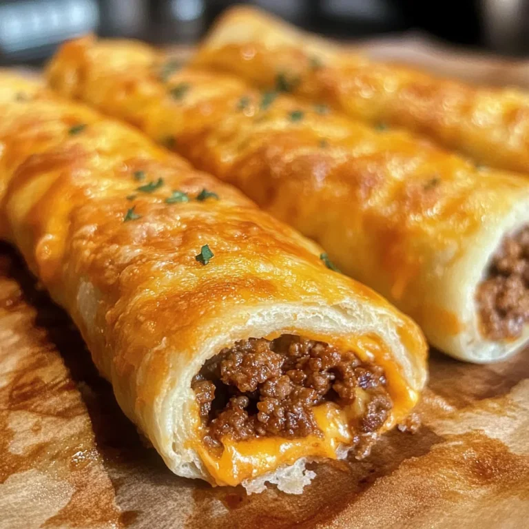 Cheesy Taco Stuffed Breadsticks with Taco Filling