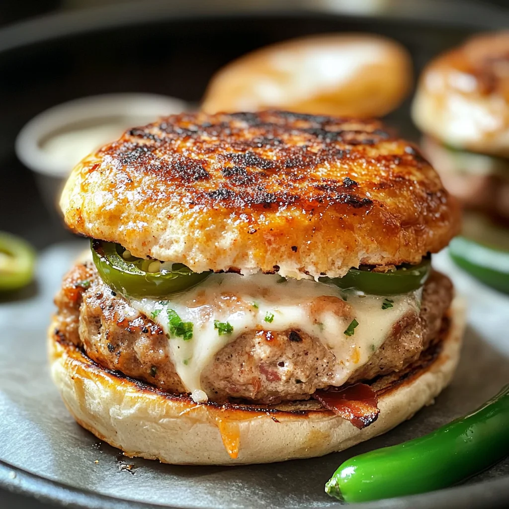 Jalapeño Popper Turkey Burgers