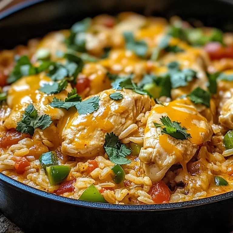 One Pot Queso Chicken and Rice : Easy Comfort Food