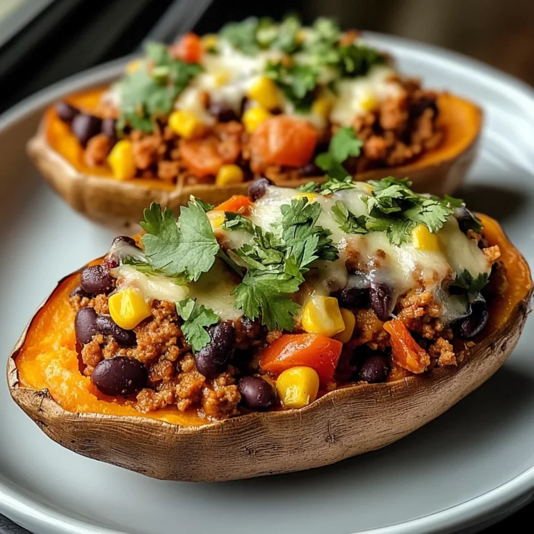 Stuffed Sweet Potatoes with Spiced Turkey and Black Beans