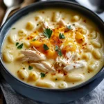 Creamy Chicken Macaroni Cheese Soup