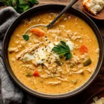 Creamy White Chicken + Rice Soup
