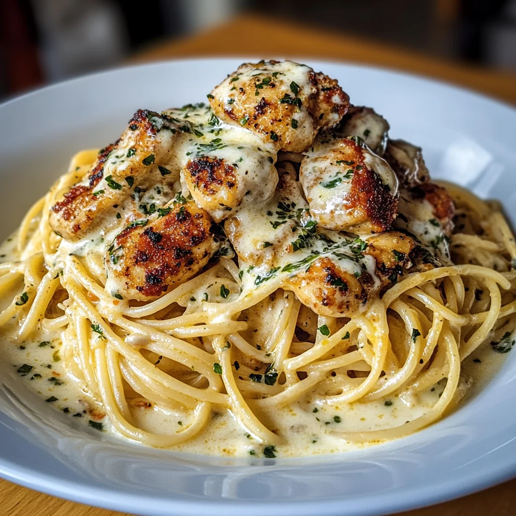 Easy Creamy Cajun Chicken Spaghetti with Garlic Mozzarella Sauce