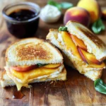 Honey Peach White Cheddar Grilled Cheese Sandwich