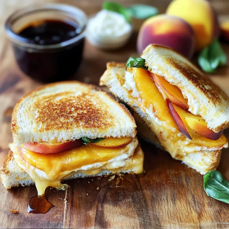 Honey Peach White Cheddar Grilled Cheese Sandwich