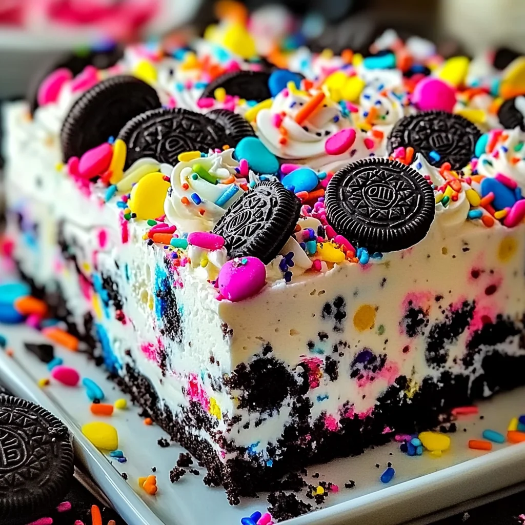 No-Bake Funfetti Oreo Icebox Cake