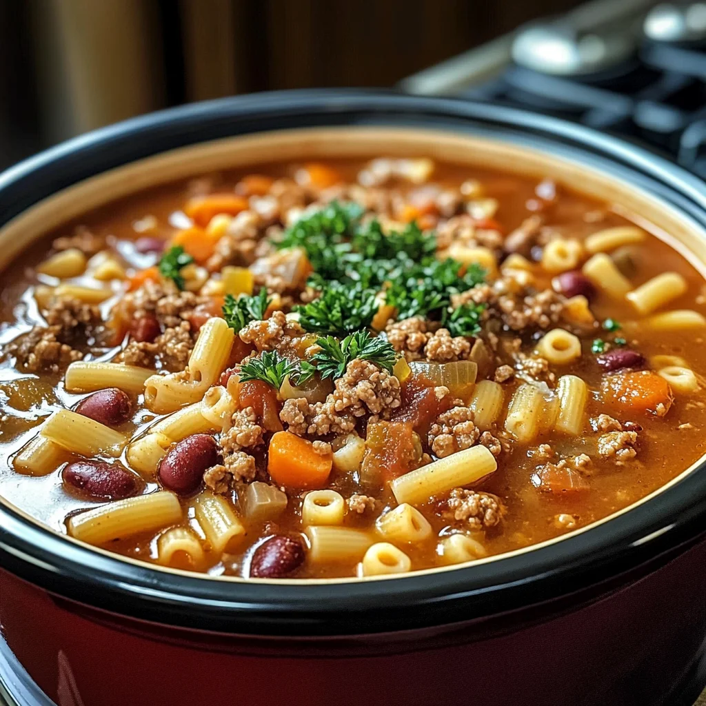 Olive Garden Slow Cooker Pasta Fagioli: Comfort in Every Spoonful