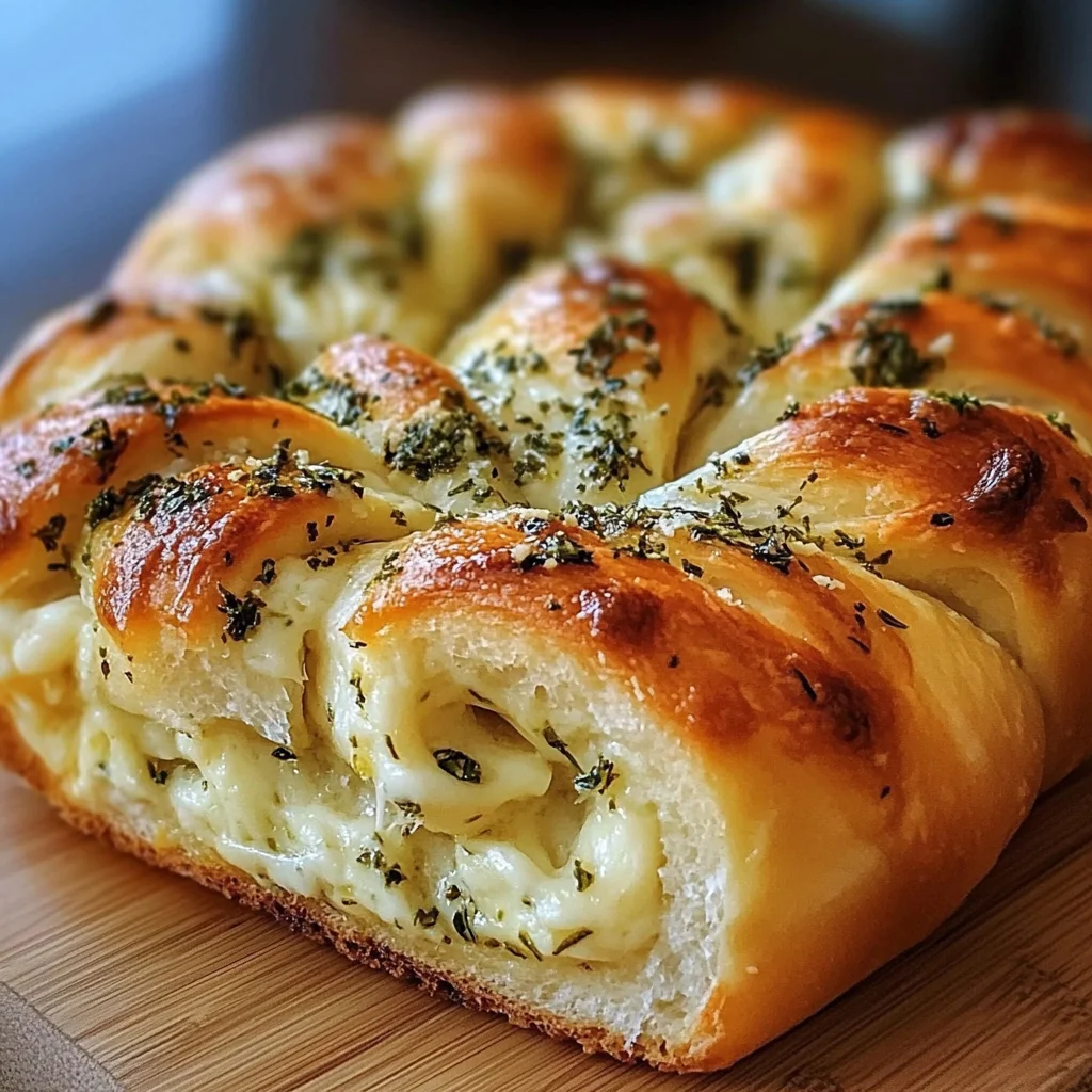 Swirled Garlic Herb And Cheese Bread