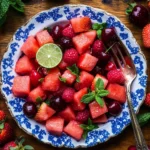 Watermelon Fruit Salad with Lime Mint Dressing